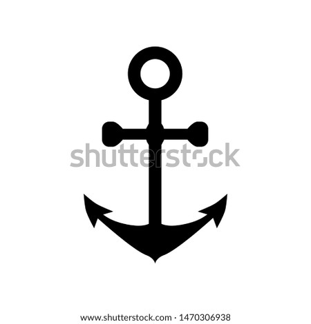 anchor on white background, adventure or journey concept, vector icon