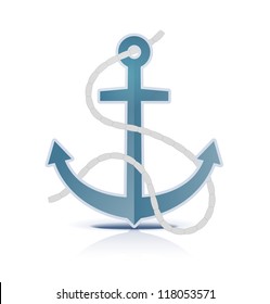Anchor on white background. Vector illustration.
