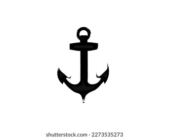 Anchor on white background. Vector anchor silhouette for design