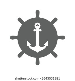 anchor on white background, vector illustration