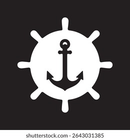anchor on white background, vector illustration