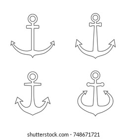 Anchor Outline Icon Set