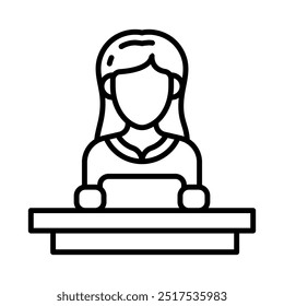 Ícone de contorno de âncora, ilustração de vetor