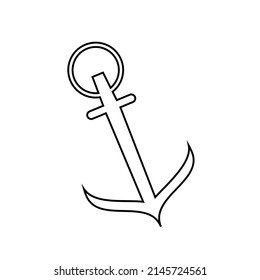 Anchor outline icon. Vector isolated clip art.