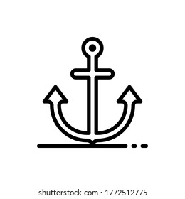 Anchor outline icons. Vector illustration. Editable stroke. Isolated icon suitable for web, infographics, interface and apps.