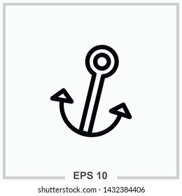 Anchor outline isolated vector illustration