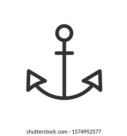 Anchor outline, linear icon. Editable stroke