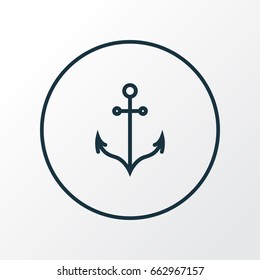 Anchor Outline Symbol. Premium Quality Isolated Armature  Element In Trendy Style.