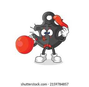 the anchor pantomime blowing balloon. cartoon mascot vector