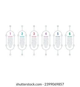 anchor, path infographic template. technology briefing template. six options infographic template. book, education, business, internet, annual report, magazine infographic template