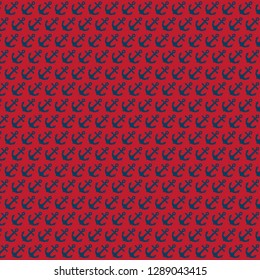 Anchor pattern icon on red background.