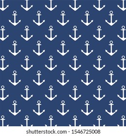 Anchor pattern. Navy blue background.