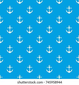 Anchor pattern repeat seamless in blue color for any design. Vector geometric illustration