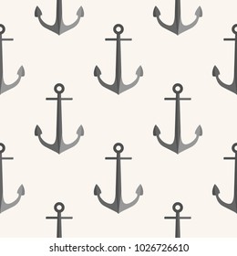Anchor pattern. Seamless vector illustration. Sea anchors on pale background. Pattern can be used as wrapping paper, background, child product, fabric print, web page backdrop, wallpaper and more