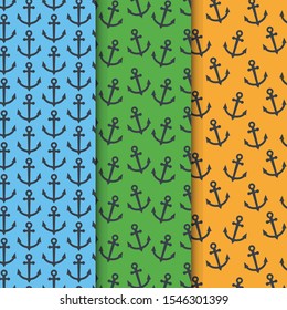 anchor pattern set on colorful background