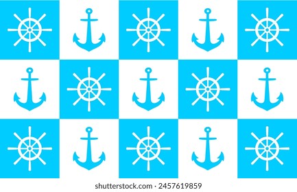 anchor pattern. ship wheels pattern. nautical pattern seamless. blue theme sea theme wallpaper