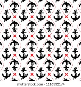 Anchor pattern vector background