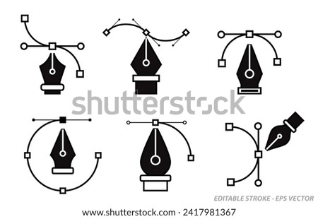Anchor Pen Tools cursor concept isolated. Editable Stroke. Eps
