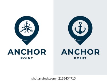 Anclaje con imagen de diseño de logotipo de asignación de ubicación de pin