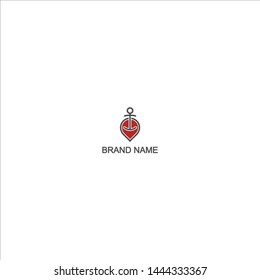 anchor pin logo vector icon