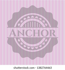 Anchor pink emblem. Vector Illustration. Detailed.