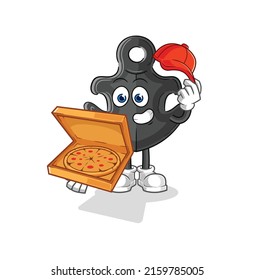 der Anker-Pizzalieferant, Vektor. Zeichentrickfigur