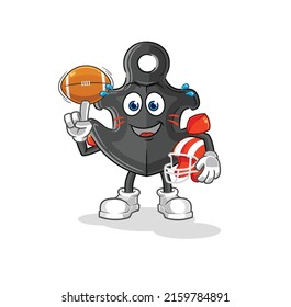 the anchor playing rugby character. cartoon mascot vector