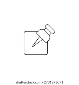 Anchor Point Digital Lock Icon, AR Object Pin Vector Illustration, Spatial Surface Alignment