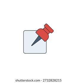 Anchor Point Digital Lock Icon, AR Object Pin Vector Illustration, Spatial Surface Alignment