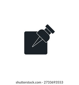 Anchor Point Digital Lock Icon, AR Object Pin Vector Illustration, Spatial Surface Alignment