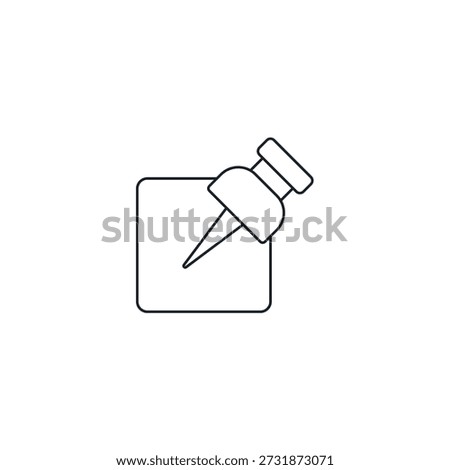Anchor Point Digital Lock Icon, AR Object Pin Vector Illustration, Spatial Surface Alignment