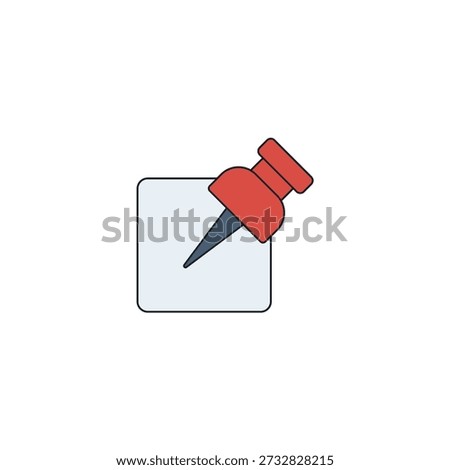 Anchor Point Digital Lock Icon, AR Object Pin Vector Illustration, Spatial Surface Alignment
