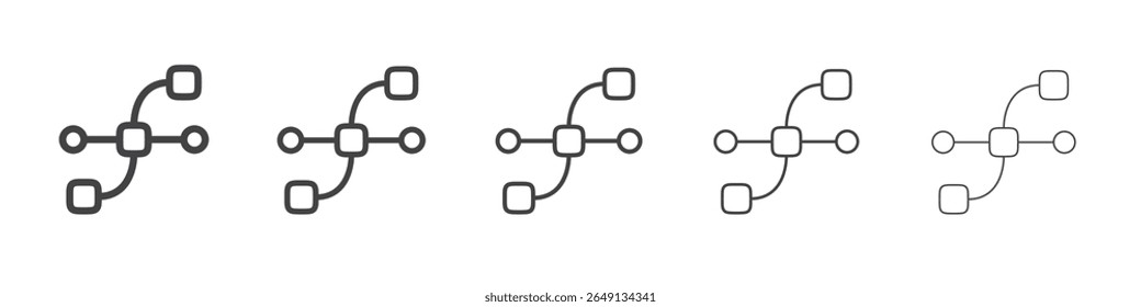 Anchor point icon outline ilustration vector symbol