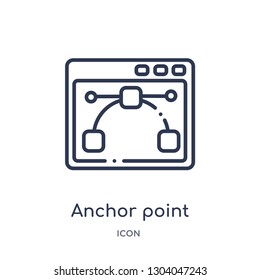 anchor point icon from user interface outline collection. Thin line anchor point icon isolated on white background.