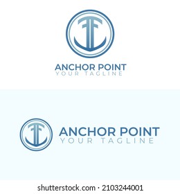 Ilustración de vectores con logotipo de punto de anclaje. Adecuado para su empresa