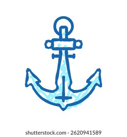anchor port doodle icon sketch vector. anchor port sign. isolated symbol illustration