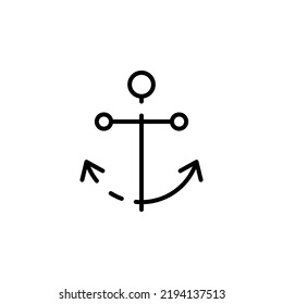 Anchor, Port Dotted Line Icon Vector Illustration Logo Template. Suitable For Many Purposes.