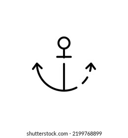 Anchor, Port Dotted Line Icon Vector Illustration Logo Template. Suitable For Many Purposes