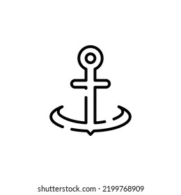 Anchor, Port Dotted Line Icon Vector Illustration Logo Template. Suitable For Many Purposes