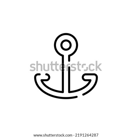 Anchor, Port Dotted Line Icon Vector Illustration Logo Template. Suitable For Many Purposes.