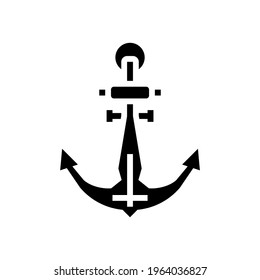 anchor port glyph icon vector. anchor port sign. isolated contour symbol black illustration