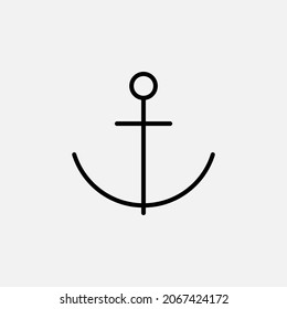 Anchor, port line icon design concept
