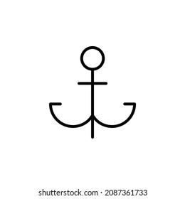 Anchor, Port Line Icon, Vector, Illustration, Logo Template. Suitable For Many Purposes.