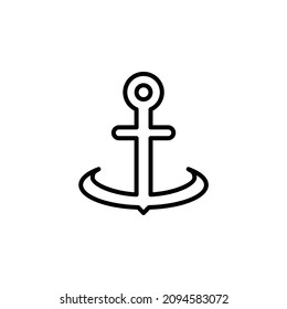 Anclaje, Icono de línea de puerto, Vector, Ilustración, Plantilla de logotipo. Idóneo Para Muchos Fines.
