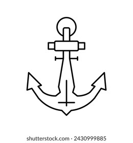 anchor port line icon vector. anchor port sign. isolated contour symbol black illustration