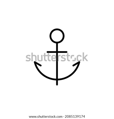 Anchor, Port Line Icon, Vector, Illustration, Logo Template. Suitable For Many Purposes.