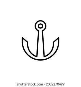 Anchor, Port, , Nautical, Marine, Sea, Naval, Ship Line Icon, Vector, Illustration, Logo Template. Suitable For Many Purposes.