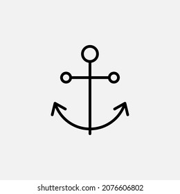 Anchor, port, nautical, maritime line icon, vector, illustration, logo template. Suitable for many purposes.