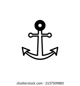 Anchor, Port Solid Line Icon Vector Illustration Logo Template. Suitable For Many Purposes.