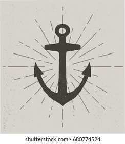 anchor print vector simple drawn